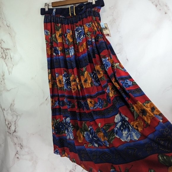 Vintage Roper Skirt Set Womens Large Button Midi Maxi Prairie Floral Western - Picture 14 of 16